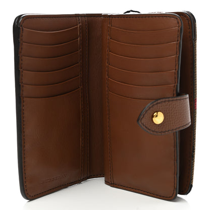 Burberry Calfskin House Check Compact Wallet Tan 5 of 7