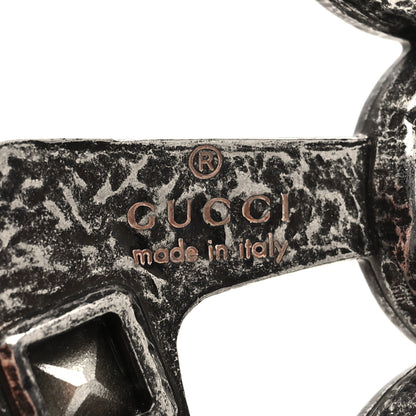 Gucci Metal Crystal Double G Brooch Silver 4 of 4