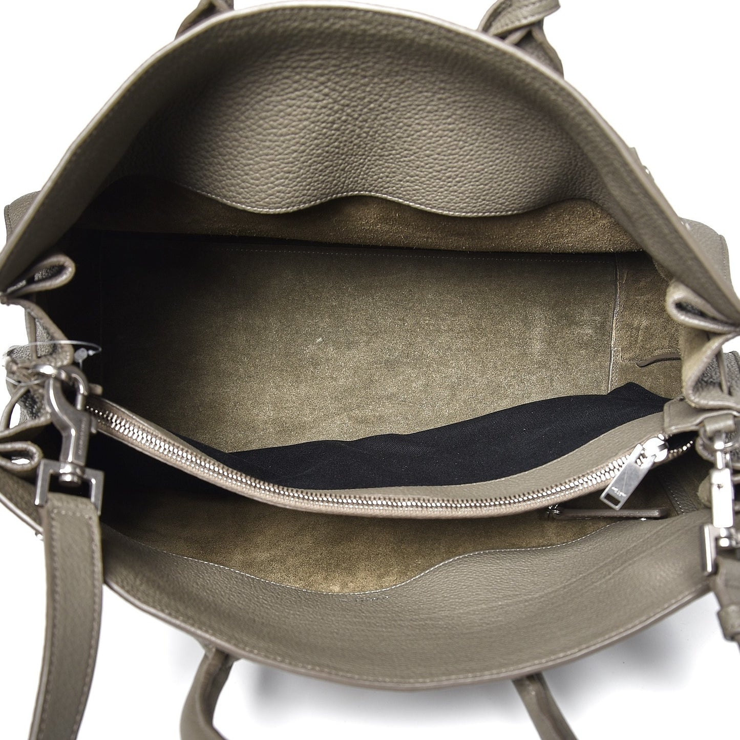 Grained Calfskin Medium Supple Sac De Jour Kaki Militaire