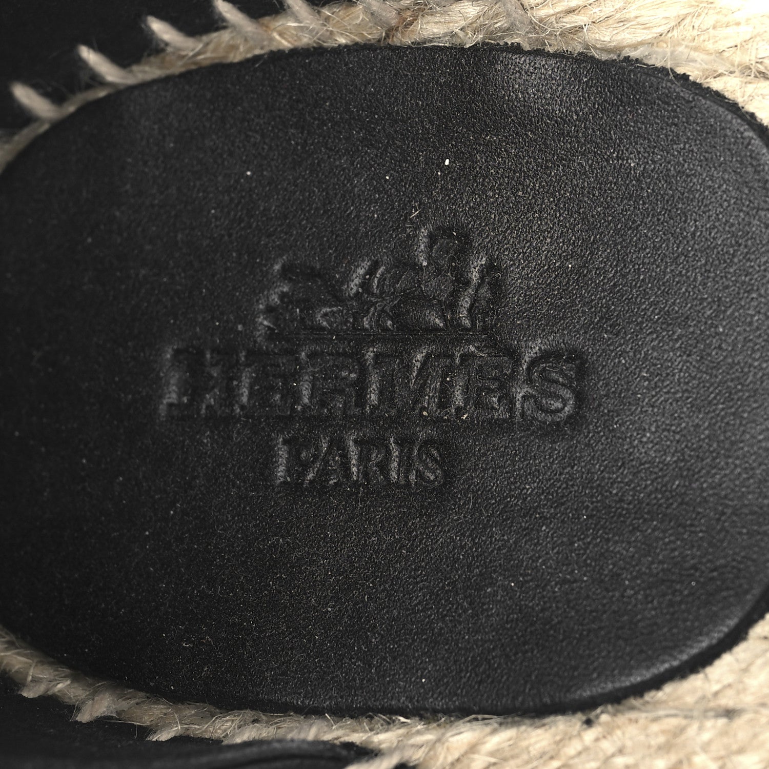Hermes Calfskin Tipoli Espadrille Wedges 39 Black 9 of 9