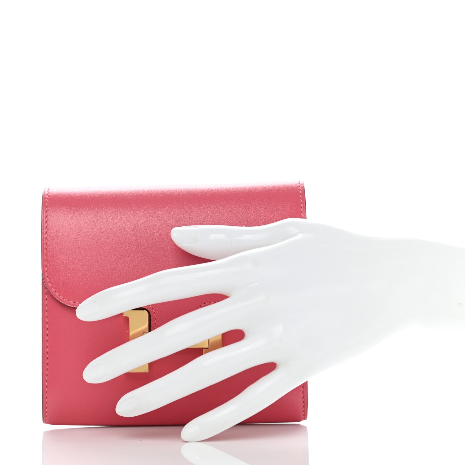 Hermes Tadelakt Constance Short Wallet Rose Lipstick 2 of 7