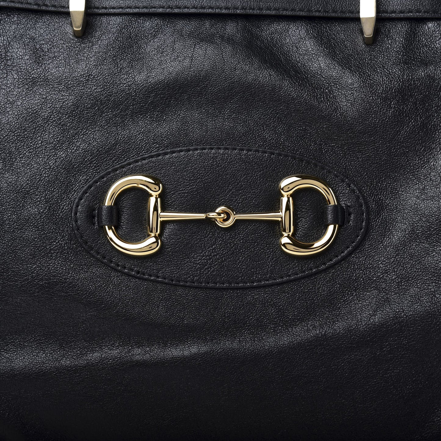 Sakai Calfskin Horsebit 1955 Cinch Top Messenger Bag Black
