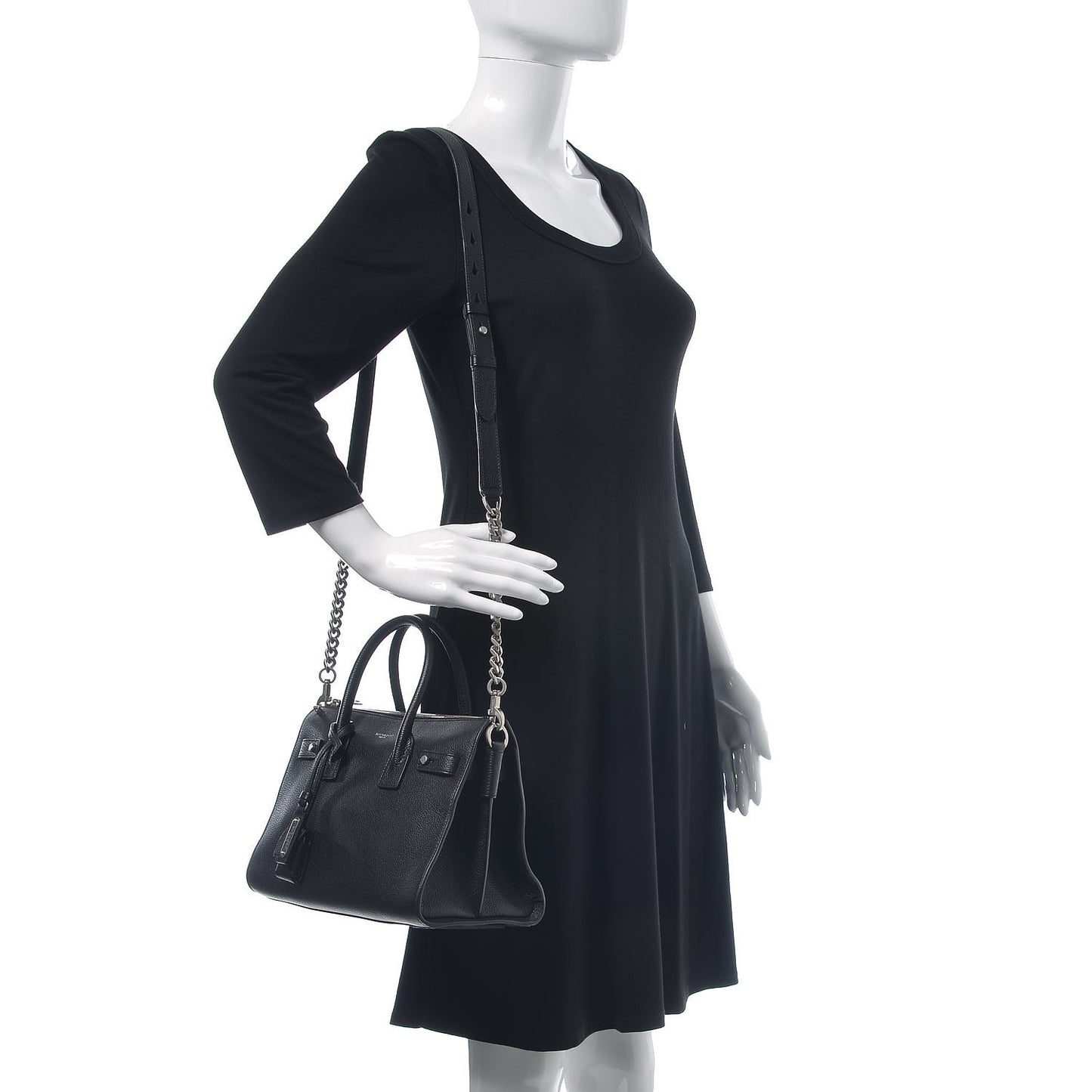 Grained Calfskin Baby Supple Sac De Jour Black
