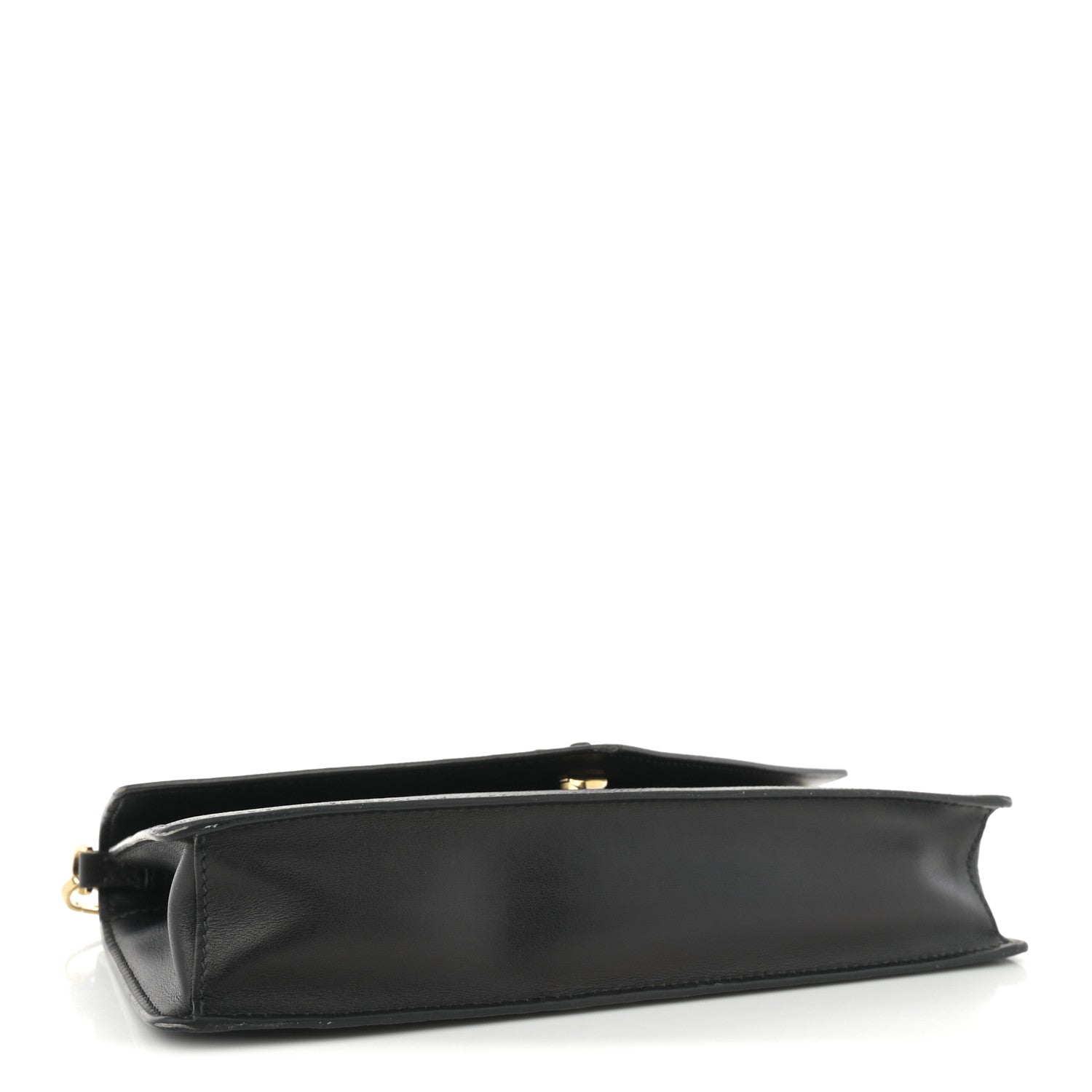 Prada Saffiano Cuir Calfskin Monochrome Envelope Wallet on Chain Shoulder Bag Black 4 of 16