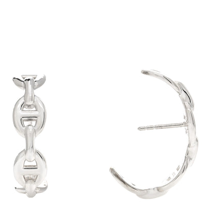 Hermes Sterling Silver Chaine D'Ancre Enchainee Climber Earrings 1 of 5
