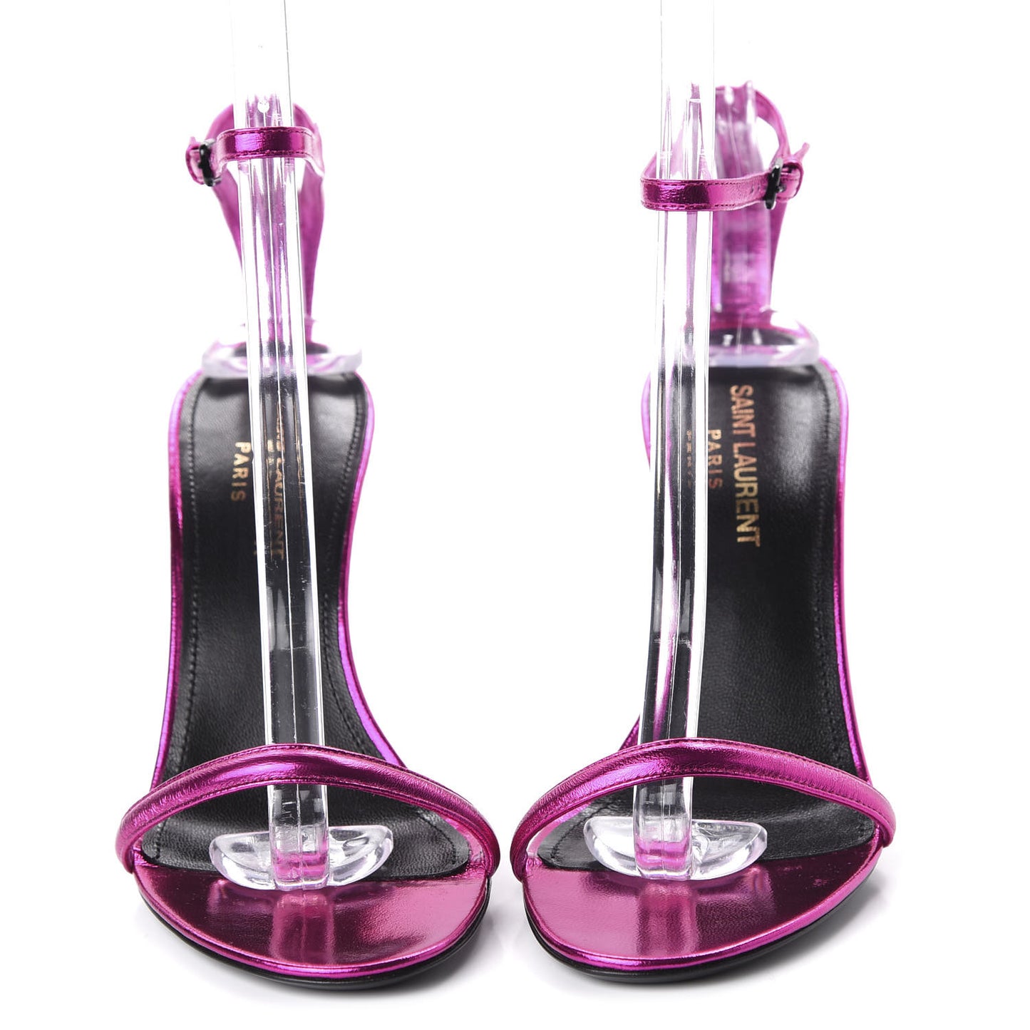 Metallic Lambskin Lexi 90 Ankle Strap Sandals 35.5 Fuchsia