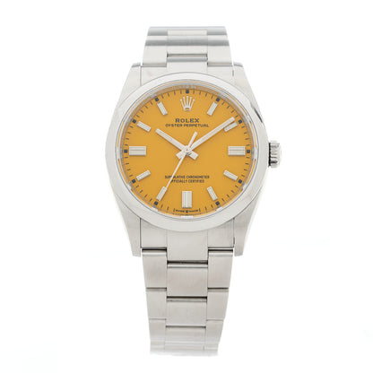 Rolex Stainless Steel 36mm Oyster Perpetual Watch Yellow 126000 1 of 5