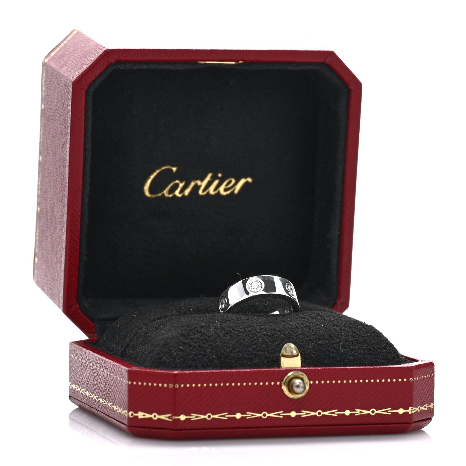 Cartier 18K White Gold 6 Diamond 5.5mm LOVE Ring 49 5 5 of 5
