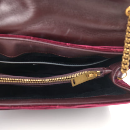 Saint Laurent Velvet Y Quilted Monogram Small Loulou Chain Satchel Burgundy 5 of 15