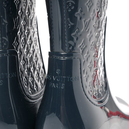 Louis Vuitton Rubber Embossed Monogram Splash Rain Boots 37 Blue 6 of 8