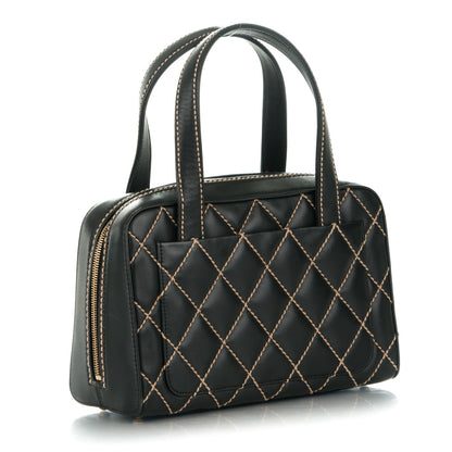 Chanel Calfskin Contrast Stitch Surpique Bowler Black 3 of 8