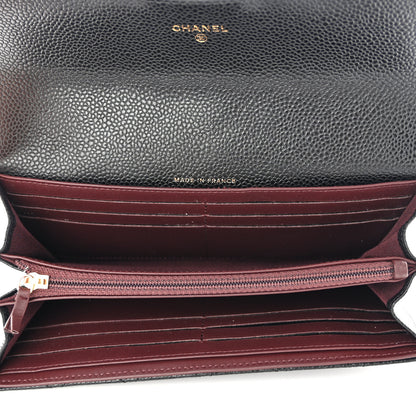 Chanel Caviar Quilted Large Gusset Flap Wallet Black 5 of 12