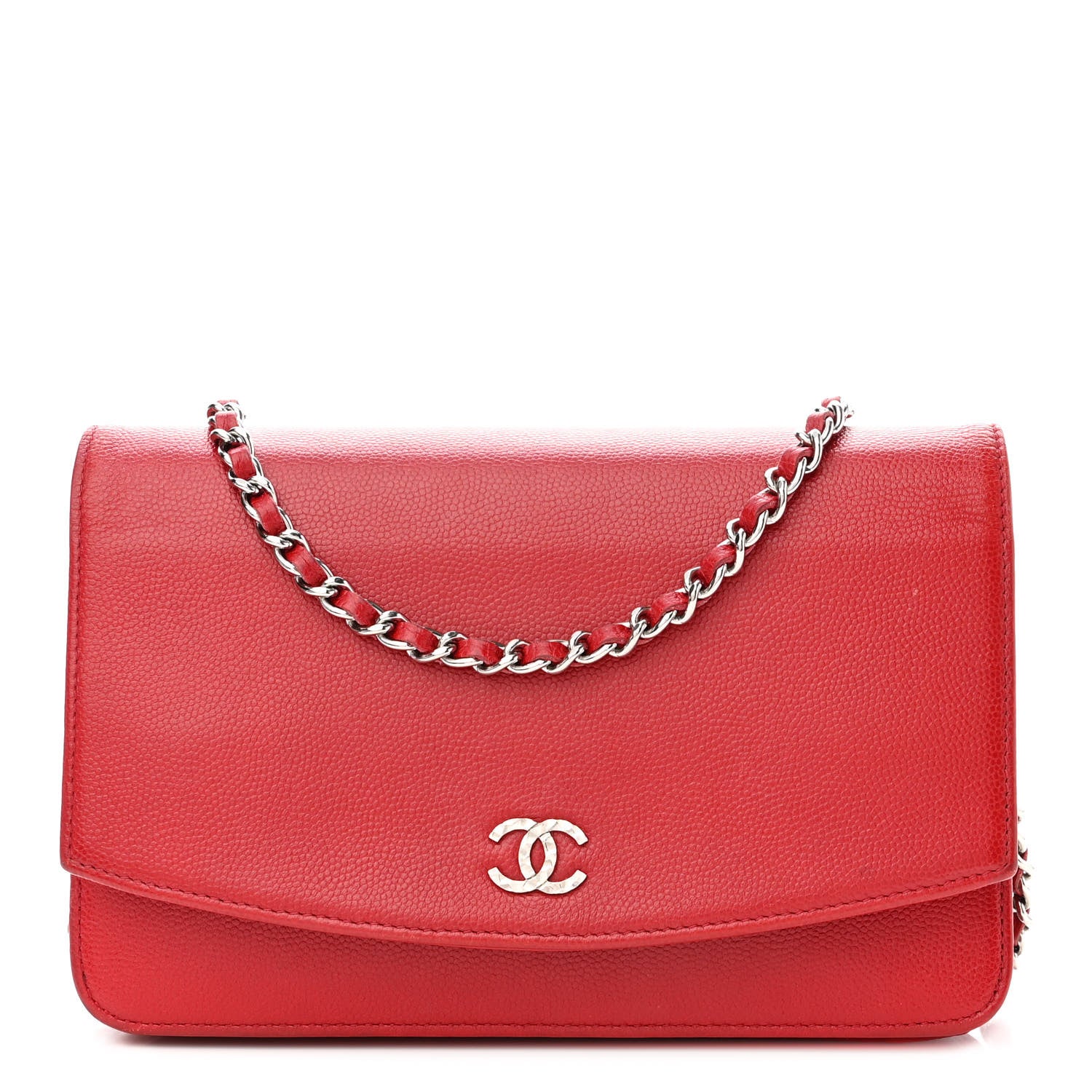 Chanel Caviar Sevruga Wallet on Chain WOC Red 1 of 14
