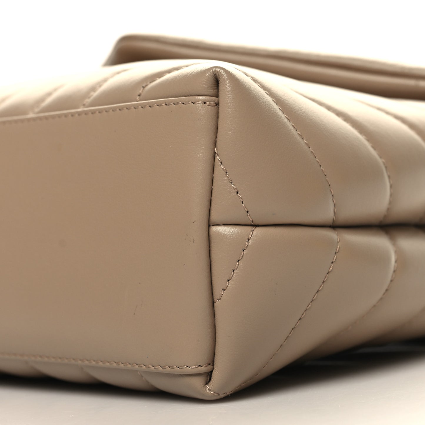Calfskin Y Quilted Monogram Small Loulou Chain Satchel Light Natural