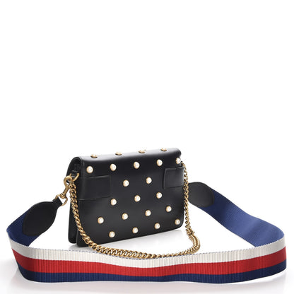 Gucci Nappa Pearl Studded Mini Queen Margaret Broadway Shoulder Bag Black 5 of 10