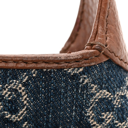 Gucci New Denim GG Monogram Calfskin Mini Jackie 1961 Hobo Blue Tea Cuir 12 of 12