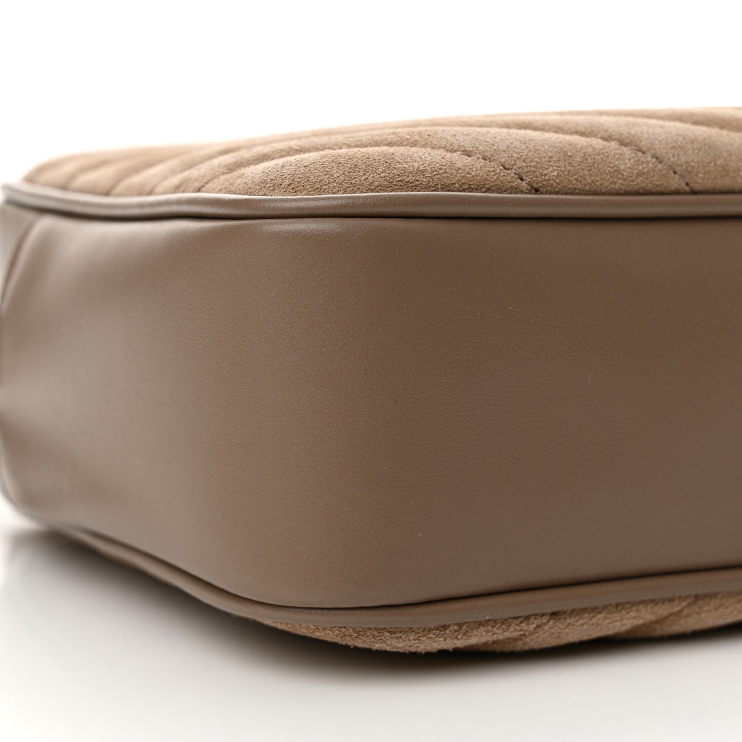 Suede Matelasse Monogram Lou Camera Bag Taupe