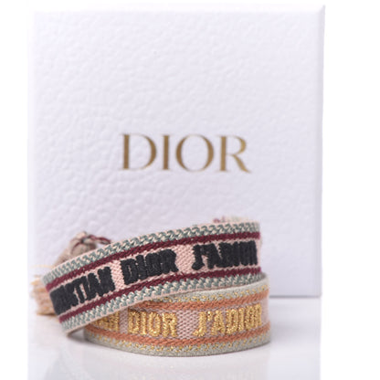 Christian Dior Woven Cotton J'Adior Friendship Bracelet Set Nude 6 of 6