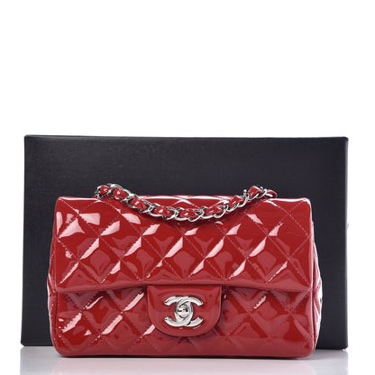 Chanel Patent Calfskin Quilted Mini Rectangular Flap Red 9 of 9
