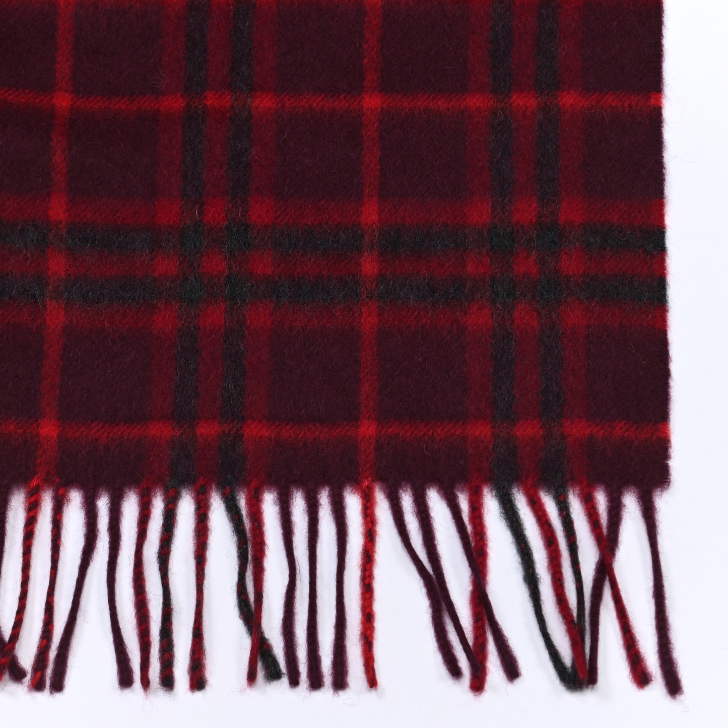 Cashmere House Icon Check Fringe Scarf Hawthorn Red