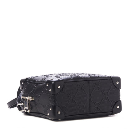 Gucci Calfskin GG Tennis Embossed Square Messenger Bag Black 3 of 8