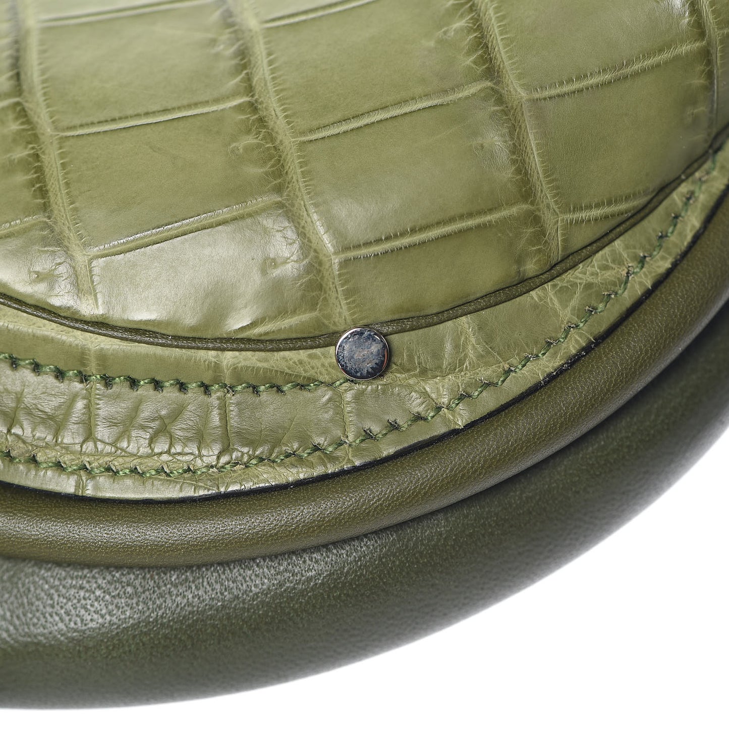 Crocodile Niloticus Ultra Soft Mini Steinkraus Saddle Vert Pelouse