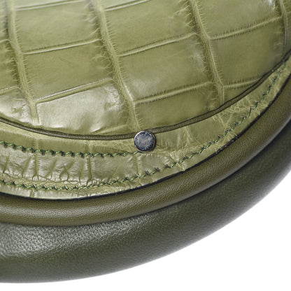 Hermes Crocodile Niloticus Ultra Soft Mini Steinkraus Saddle Vert Pelouse 21 of 34