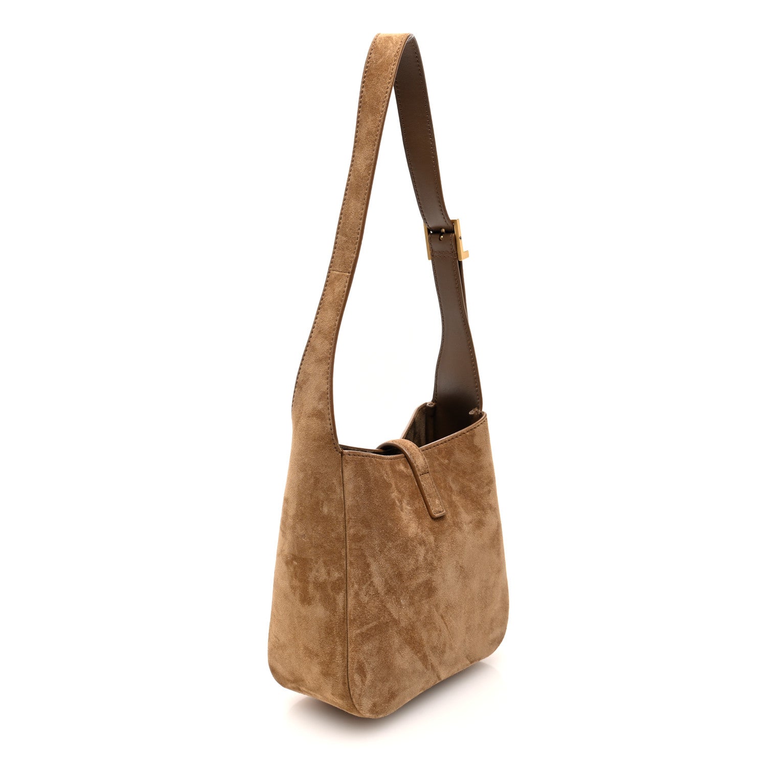 Saint Laurent Suede Baby Le 5 A 7 Hobo Golden Leaf 4 of 10