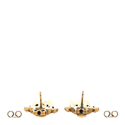 Gucci Crystal Pearl Drop Bee Earrings Gold 3 of 4