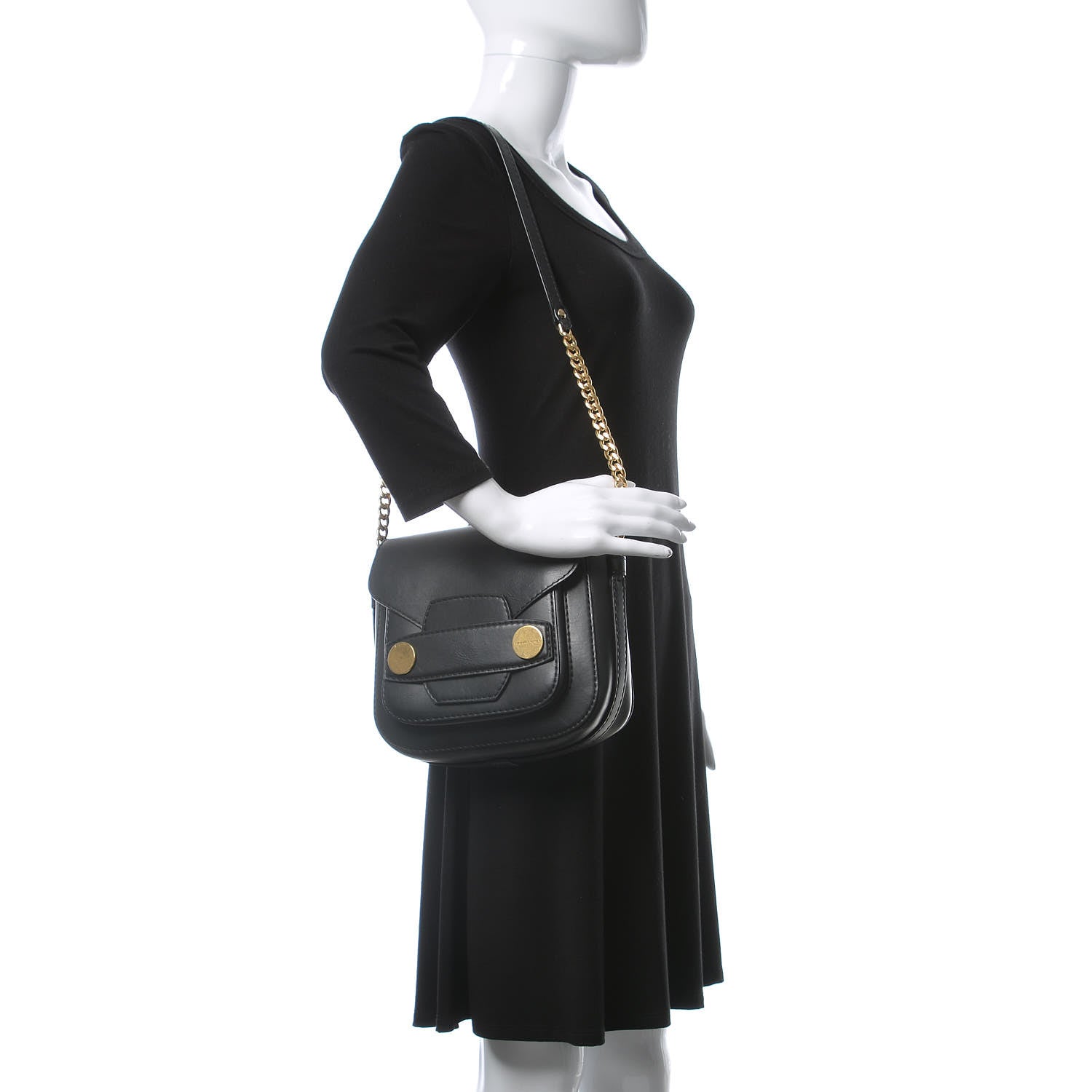 Stella McCartney Eco Alter Nappa Popper Shoulder Bag Black 2 of 12
