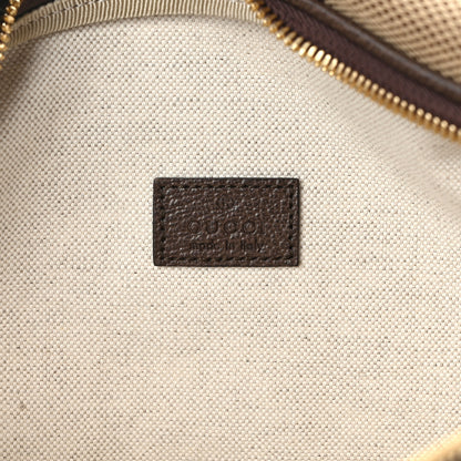 Gucci Monogram Jumbo GG Textured Dollar Calfskin Web Belt Bag Camel Ebony New Acero 6 of 9