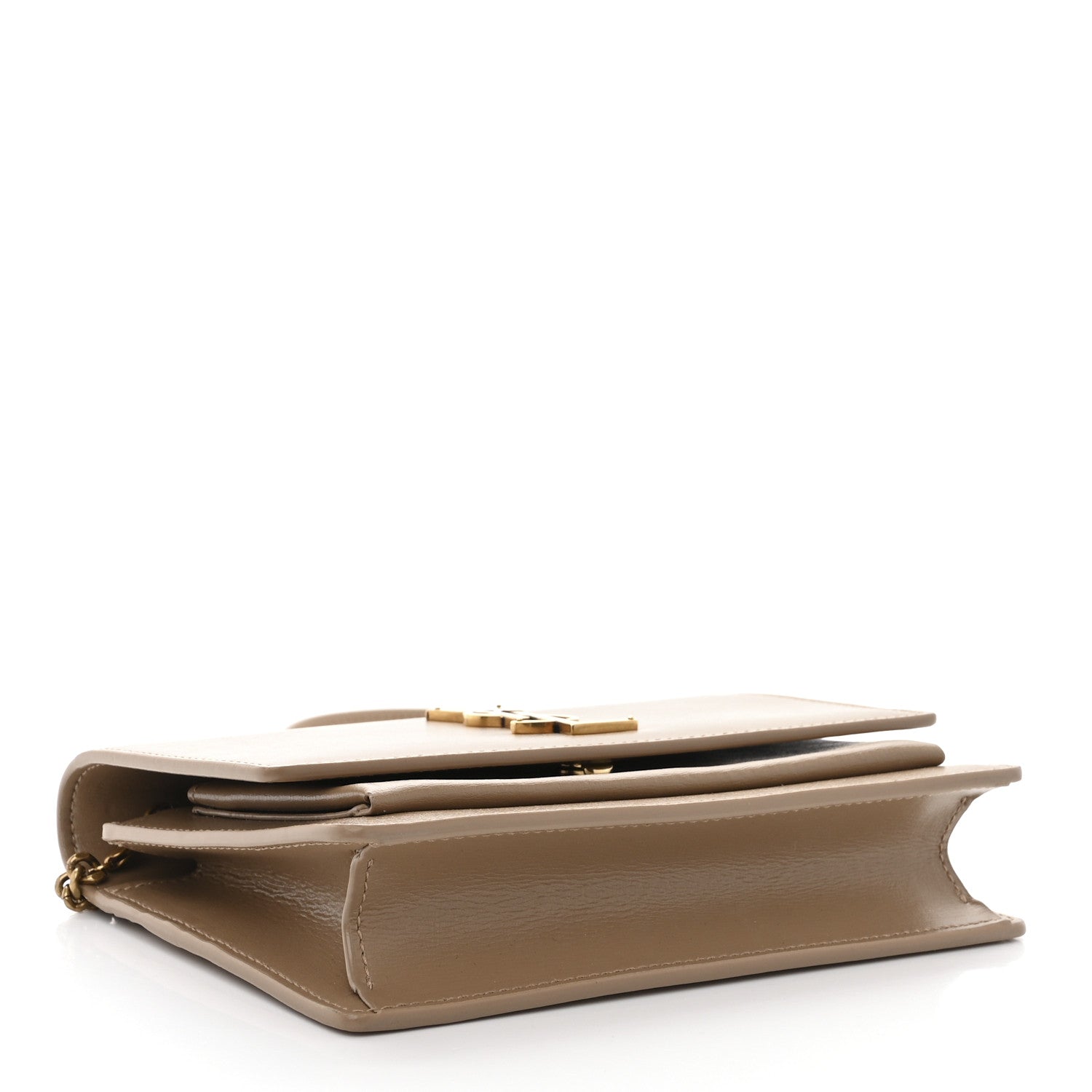 Saint Laurent Calfskin Monogram Sunset Chain Wallet Dark Toffee 5 of 11