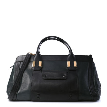 Chloe Calfskin Medium Alice Satchel Fir Green Black 1 of 4