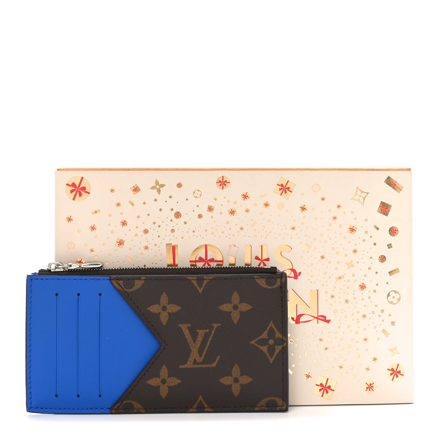 Monogram Calfskin Coin Card Holder Indigo Blue