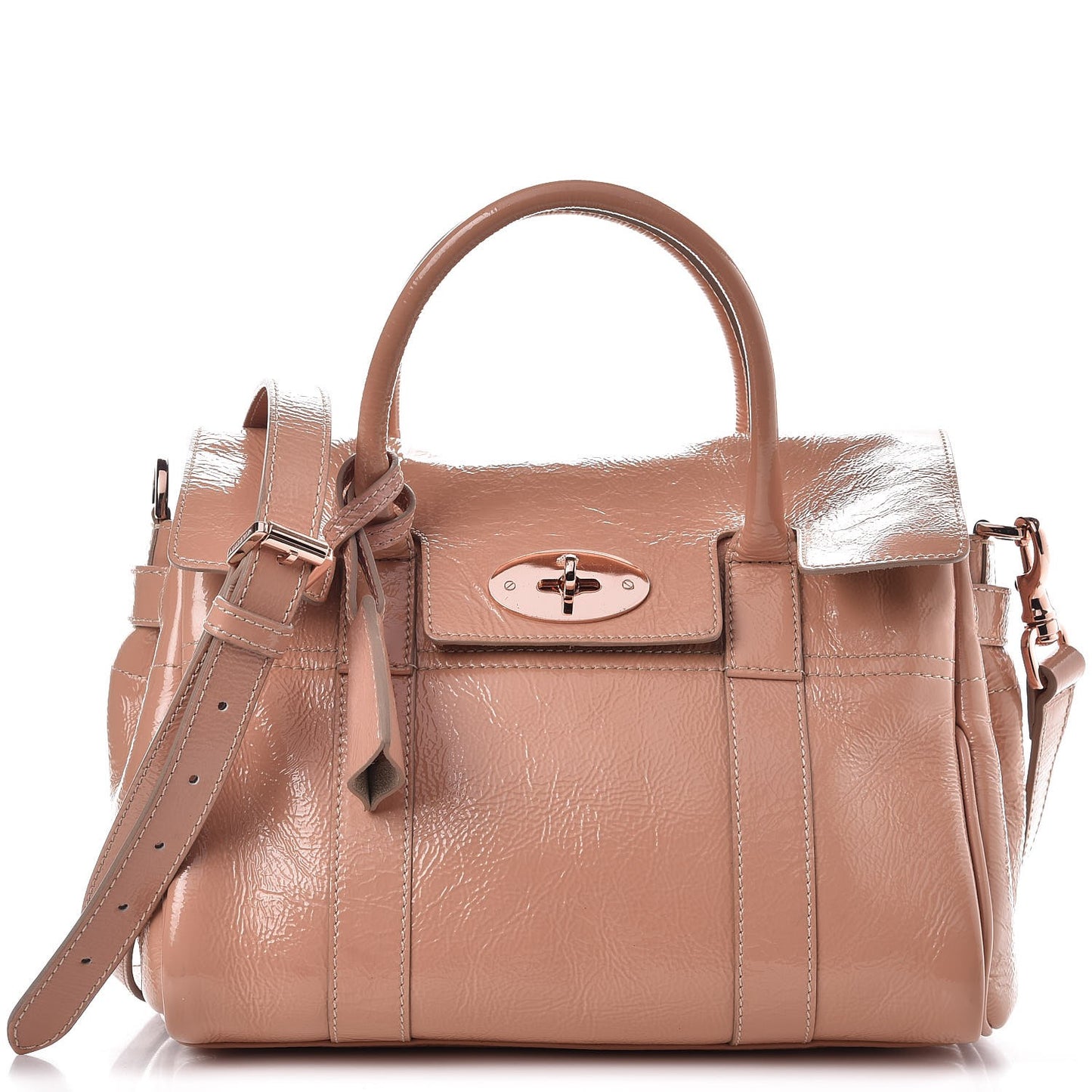 Wrinkled Patent Small Bayswater Plaster Pink