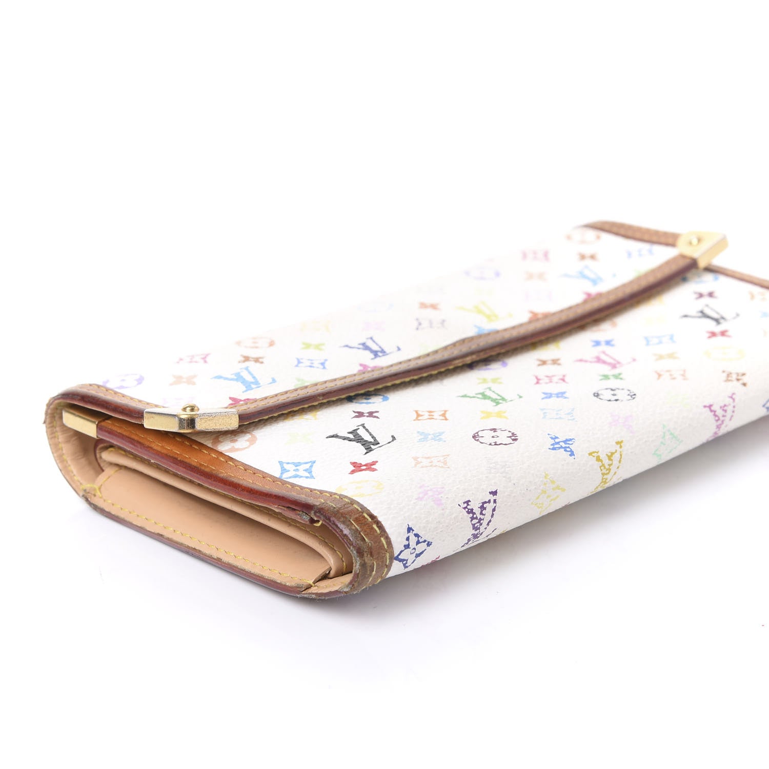 Louis Vuitton Monogram Multicolor Porte Tresor International Wallet White 5 of 10