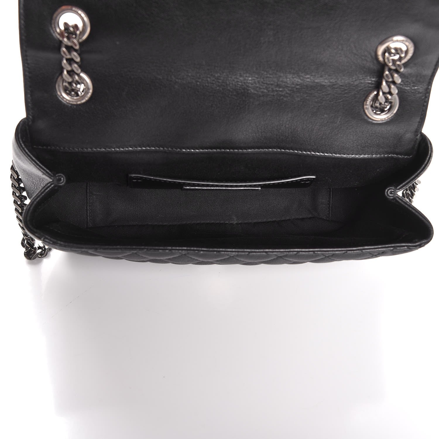 Saint Laurent Sheepskin Tri-Quilt Monogram Medium College Bag Black 5 of 8