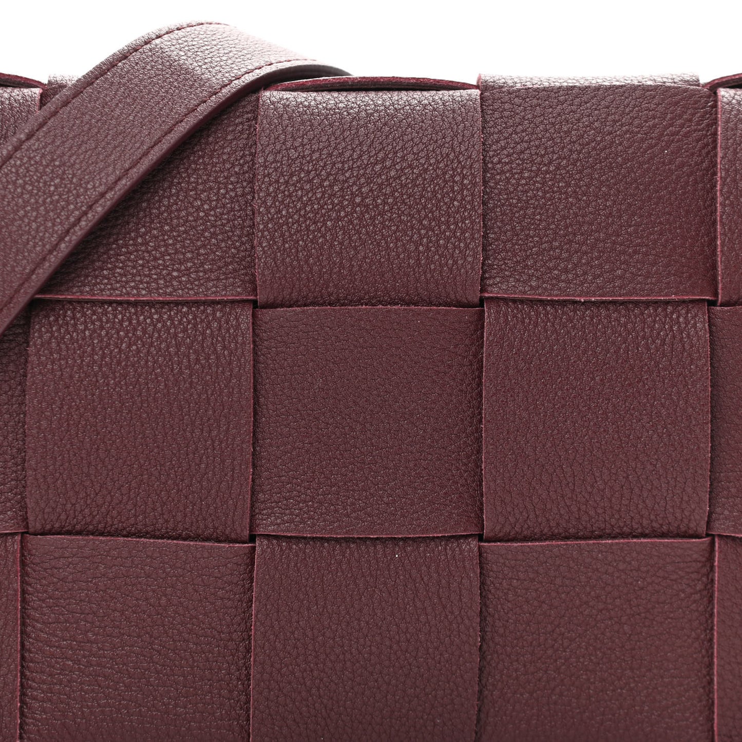 Grained Calfskin Maxi Intrecciato Cassette Crossbody Bag Bordeaux