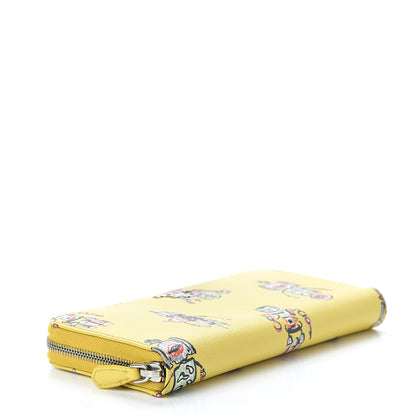 Prada Saffiano Robot Zip Around Wallet Giallo 4 of 7