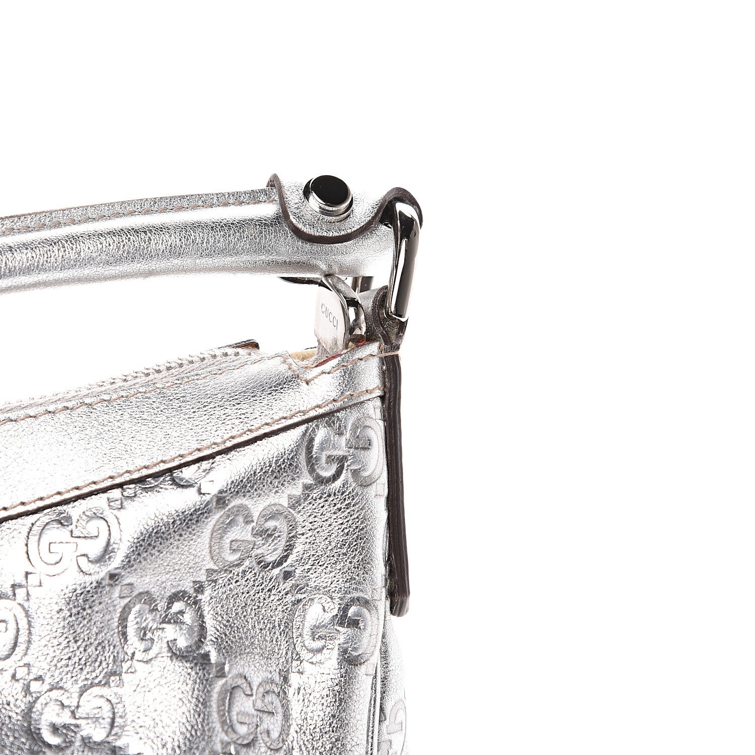 Gucci Metallic Guccissima Pocket Hobo Silver 10 of 13