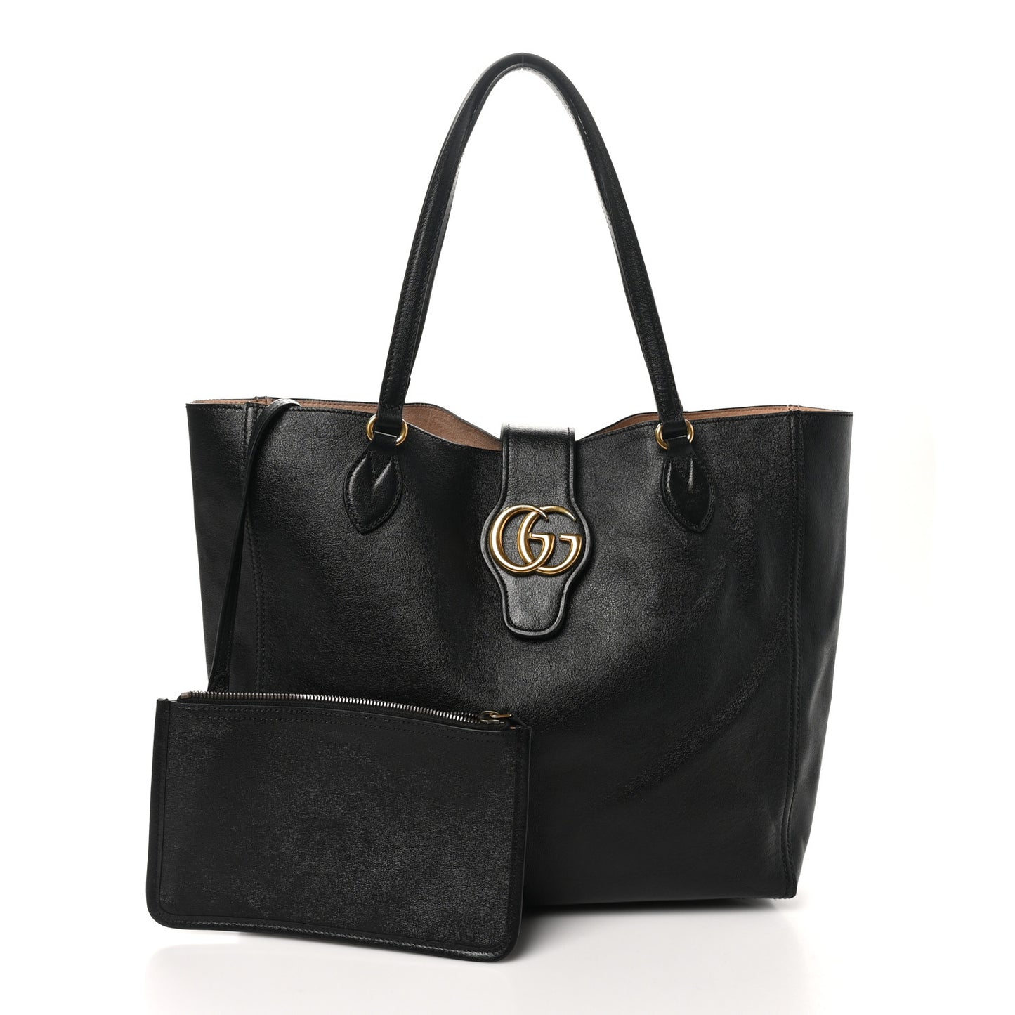 New Sakai Calfskin Lux Medium Dahlia Tote Black