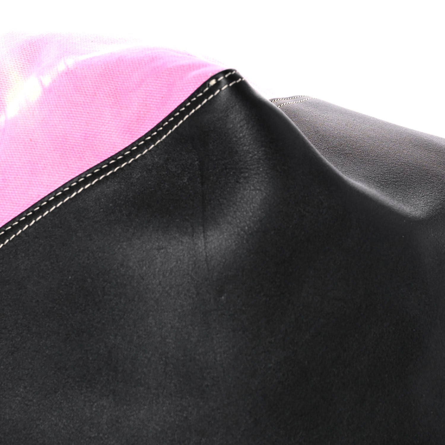 Celine Canvas Smooth Calfskin Frame Tote Black Pink White 11 of 17