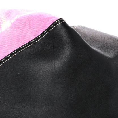Celine Canvas Smooth Calfskin Frame Tote Black Pink White 11 of 17