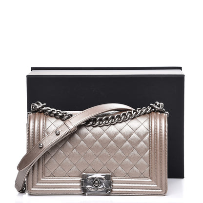 Chanel Metallic Caviar Quilted Medium Boy Flap Copper 8 of 8