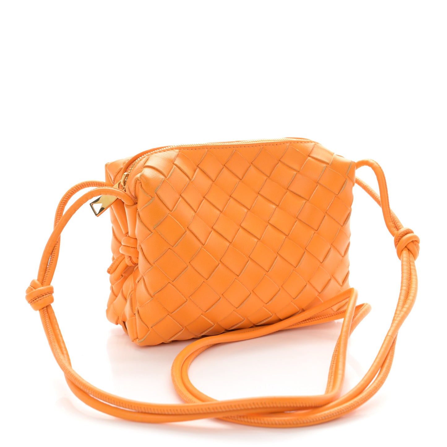 Nappa Intrecciato Mini Loop Camera Bag Tangerine