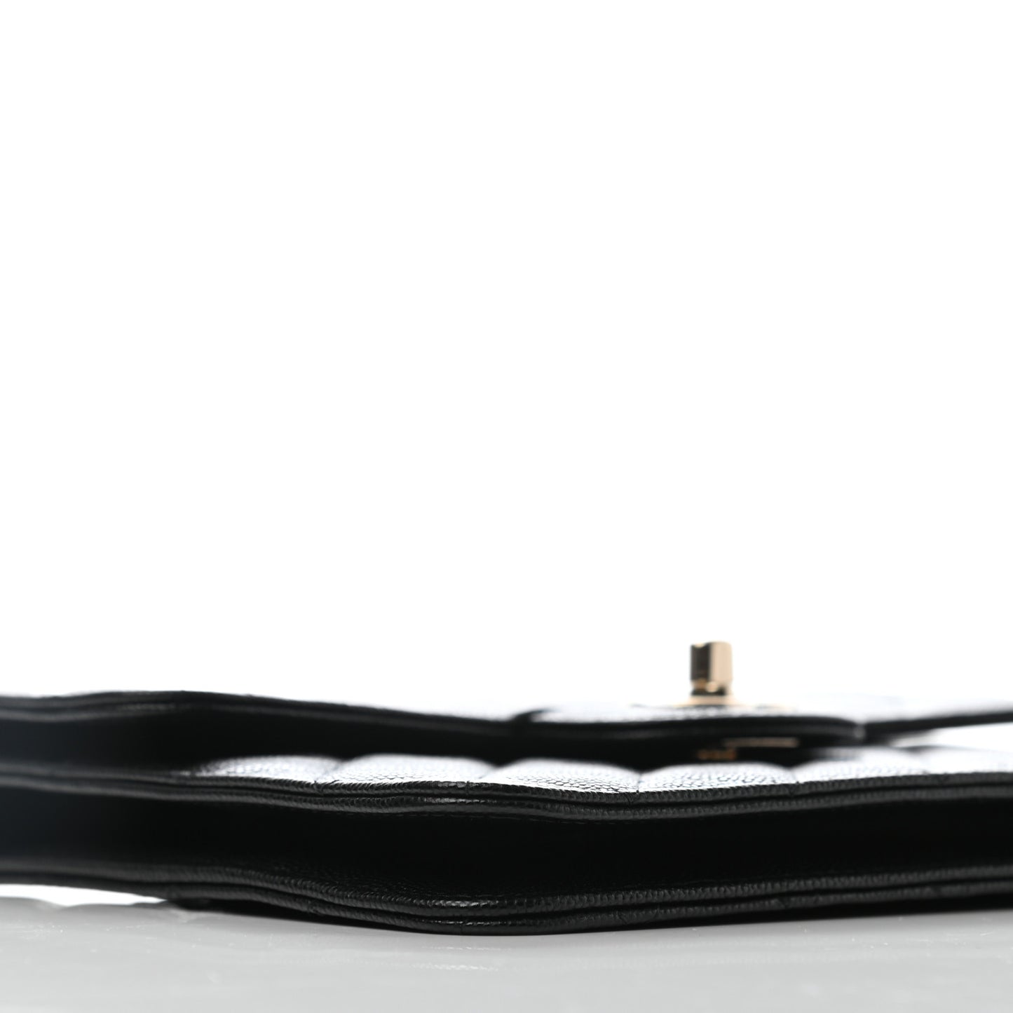 Caviar Quilted Square Flap Clutch Black