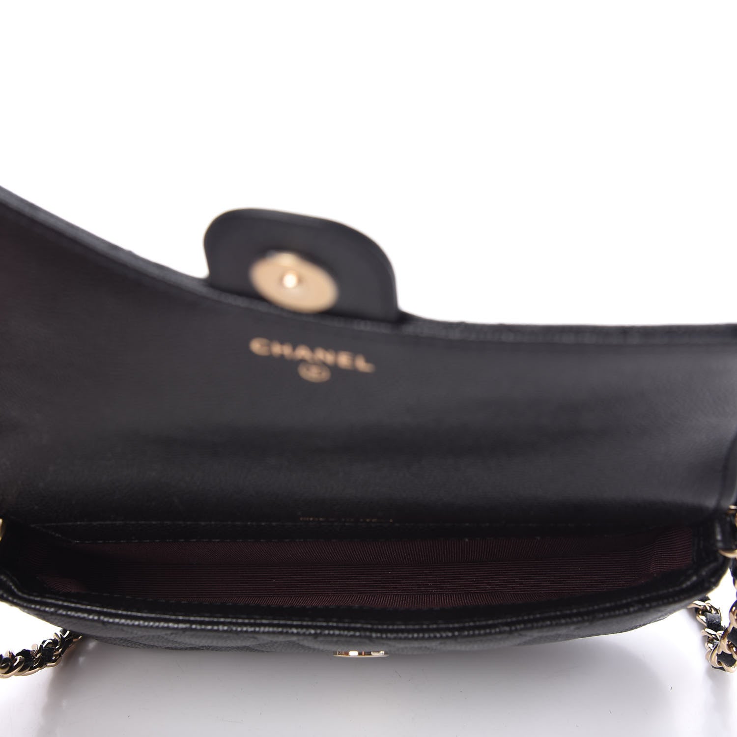 Chanel Caviar Quilted Flap Phone Holder With Chain Black 5 of 12