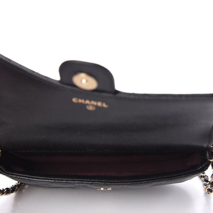 Chanel Caviar Quilted Flap Phone Holder With Chain Black 5 of 12