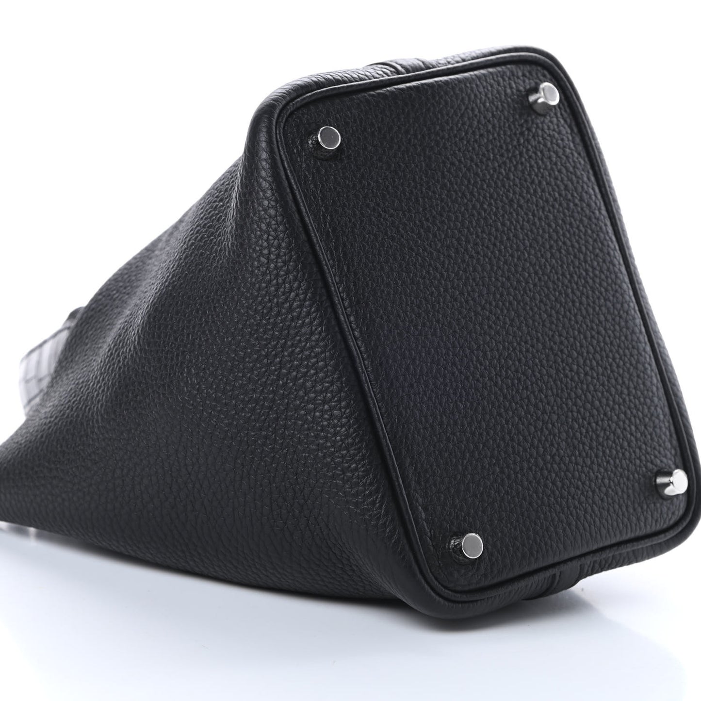 Taurillon Clemence Matte Alligator Picotin Lock Touch 18 PM Black