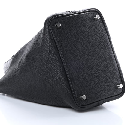 Hermes Taurillon Clemence Matte Alligator Picotin Lock Touch 18 PM Black 9 of 11